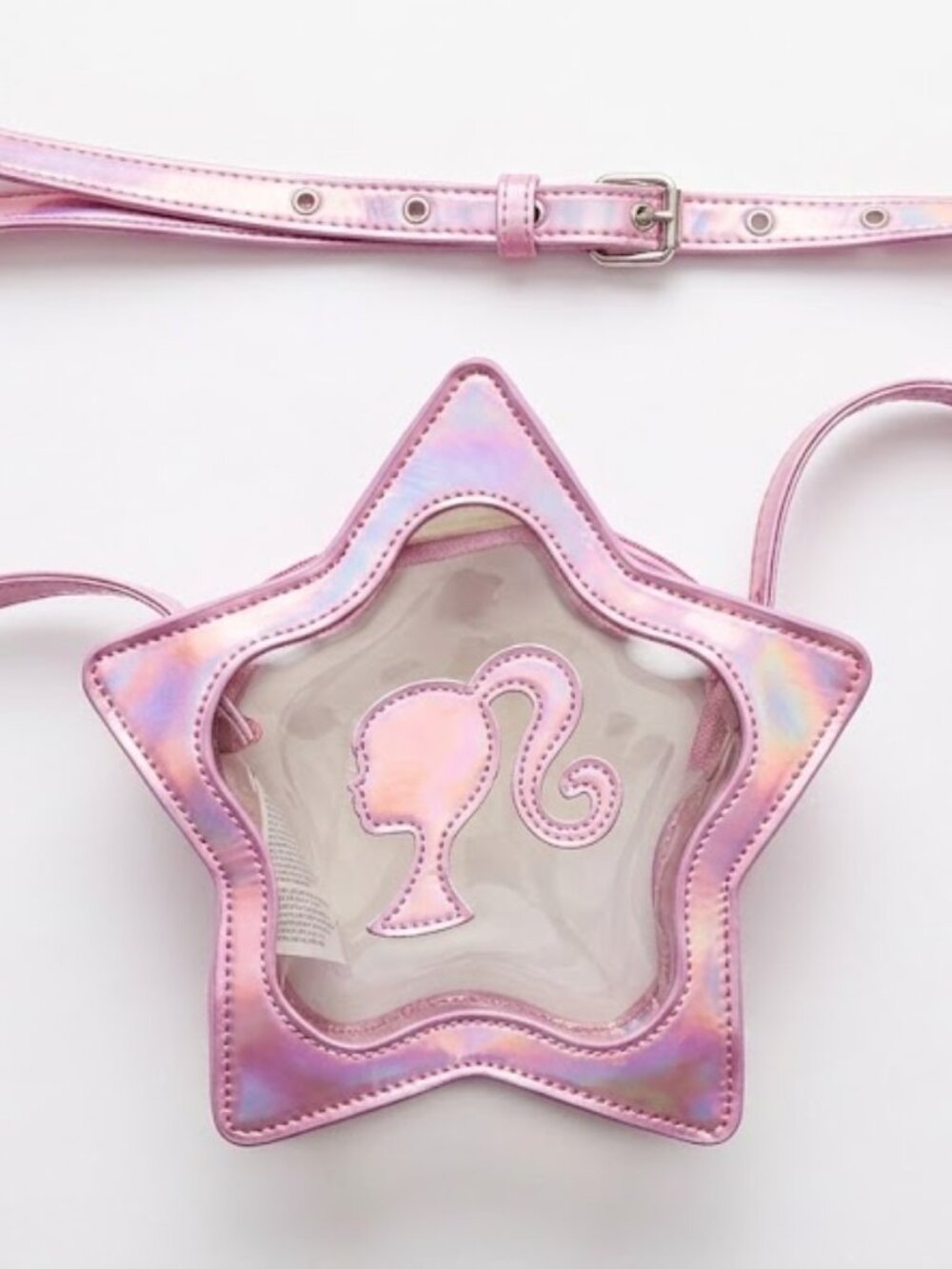 Barbie Iridescent Pink Star-Shaped Clear Crossbody